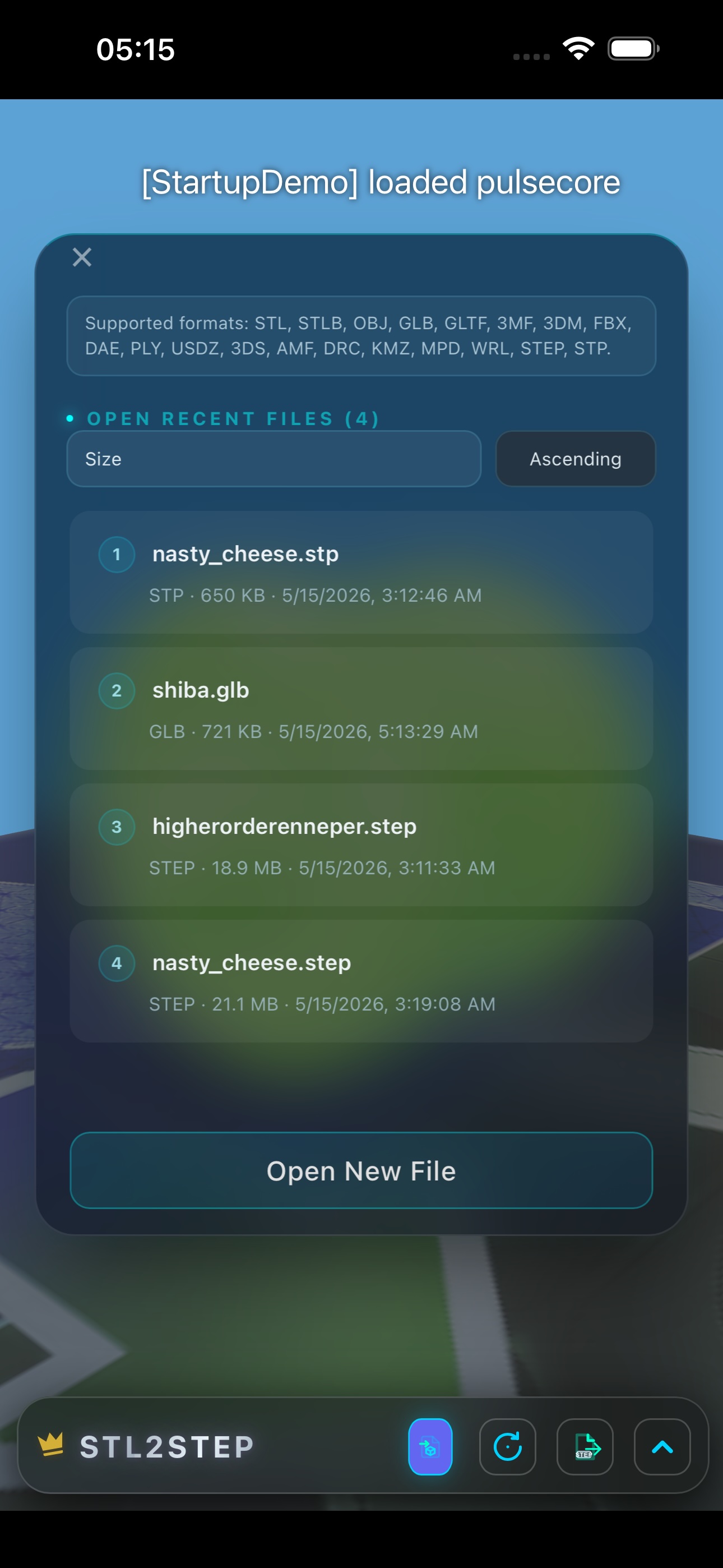 STL to STEP Assistant screenshot